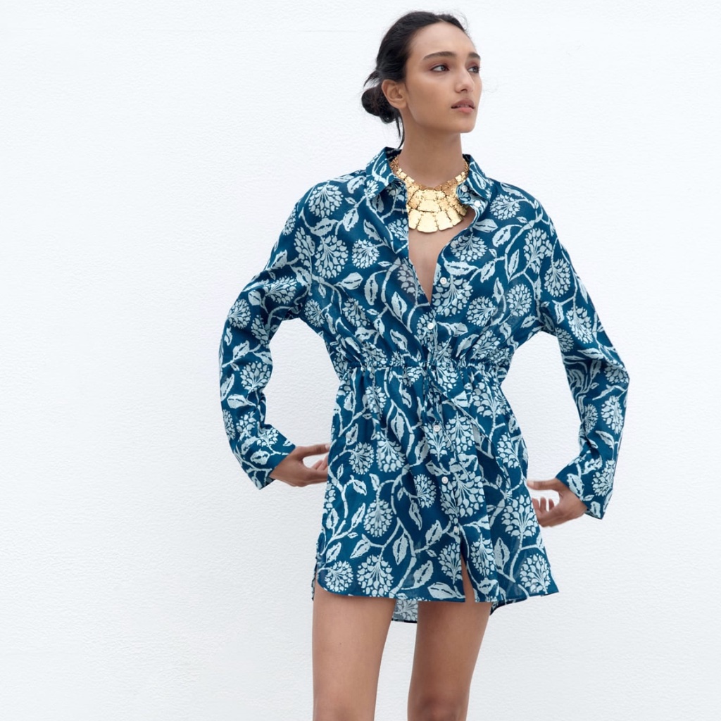 Zara Limited Edition Printed Cotton Shirt Dress You Cannot Miss This Summer